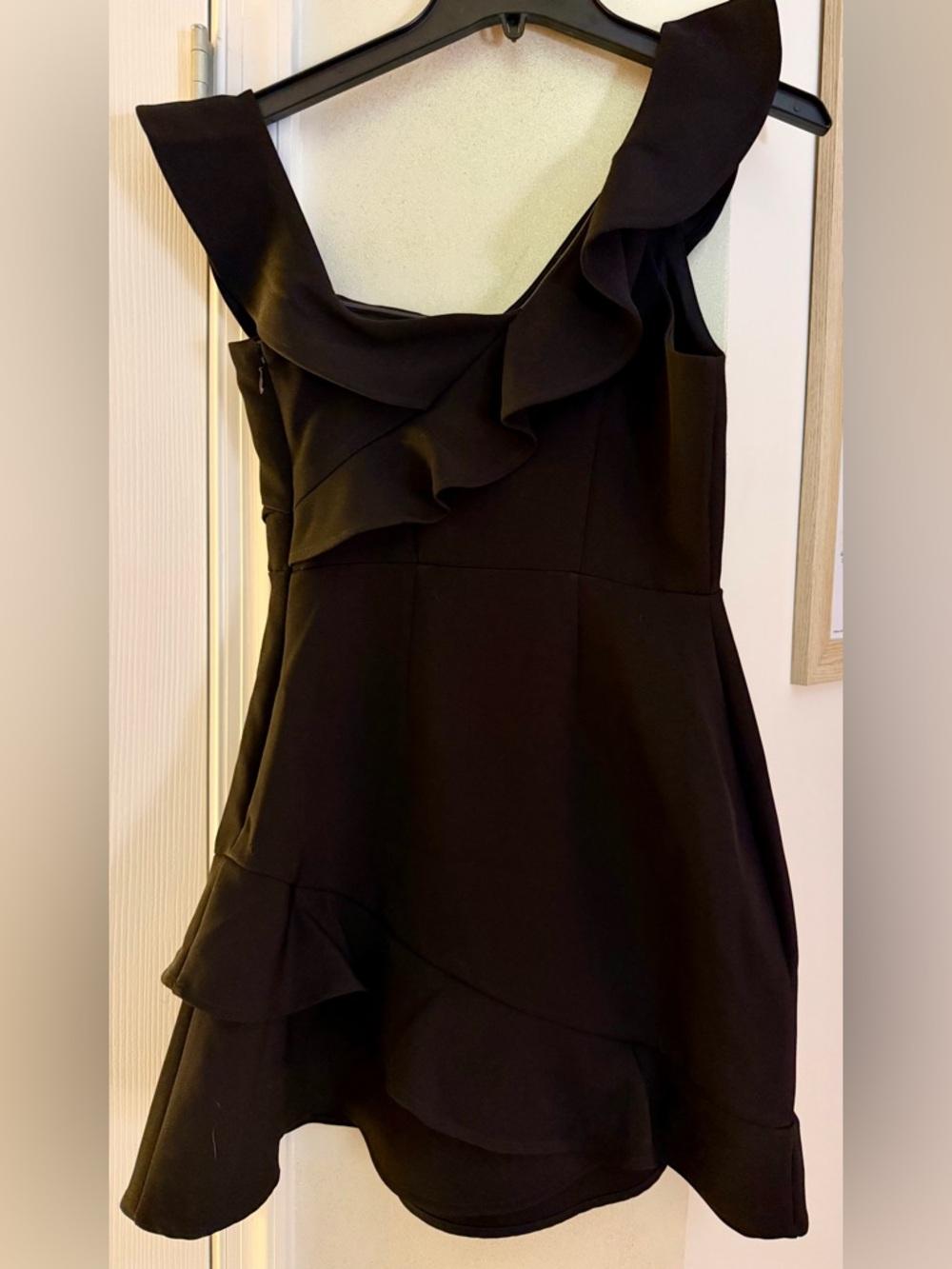Express Black Ruffle Mini Dress - Picture 3 of 5